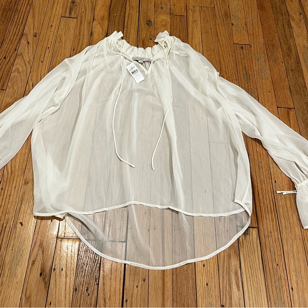 Loft women’s Chiffon Ruffle Blouse